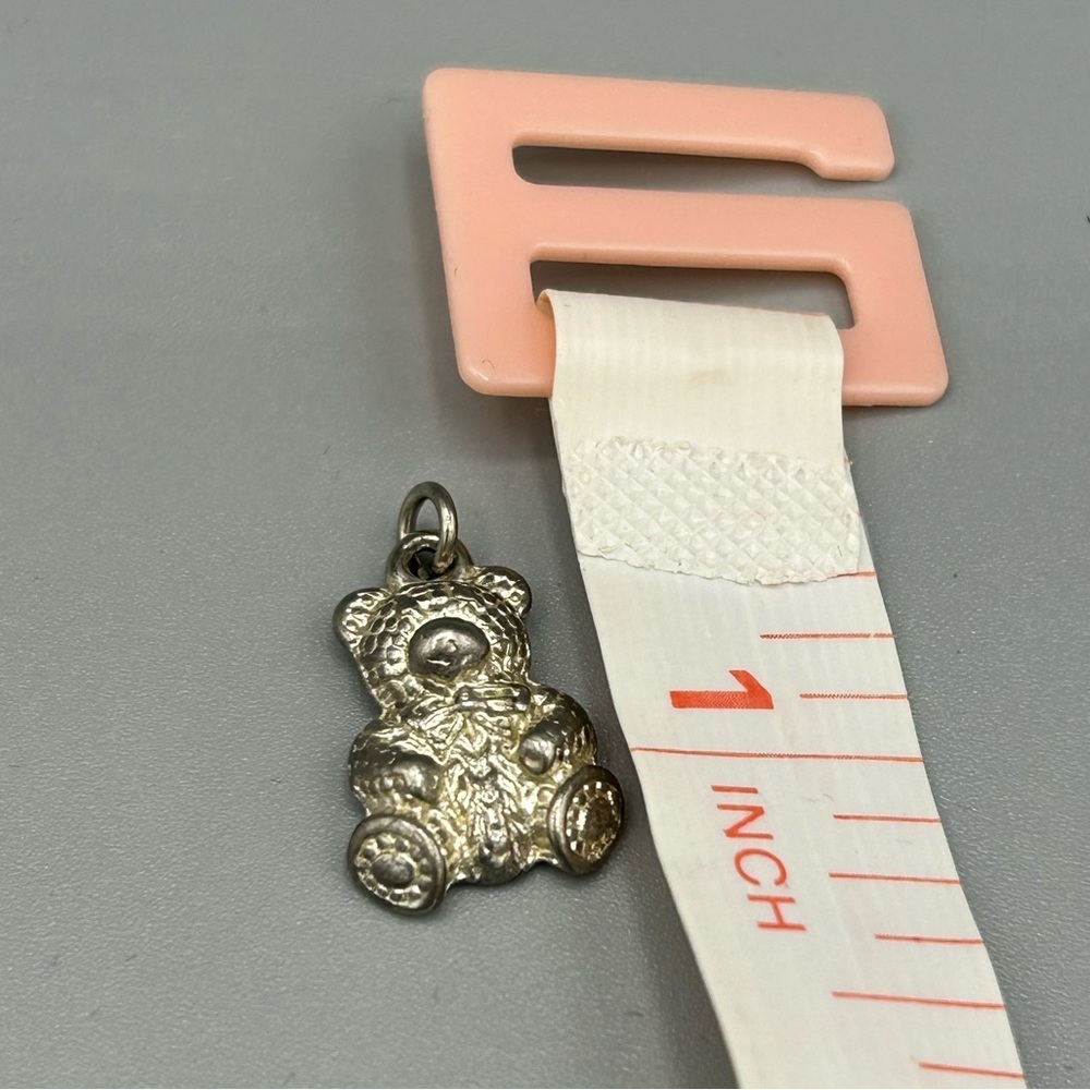 Vintage Teddy Bear Charm Silver Tone Pendant Cute Collectible - Picture 3 of 6